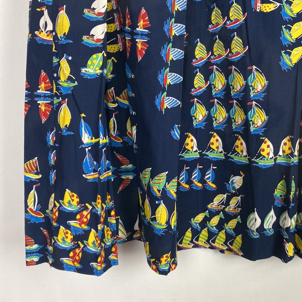 Rare J.Crew 8 Sailboat Skirt Vintage Navy Pleats Side Pockets Back Zipper - Picture 7 of 15